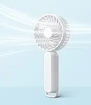 LEMOISTAR Handheld Mini Fan, 3 Speed Powerful Hand Fan, Small Pocket Fan, USB Rechargeable Battery Operated Personal Fan for Women Girl Travel Office Indoor Outdoor White