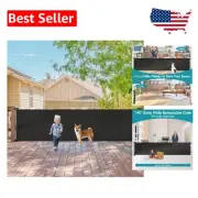 Versatile 140-Inch Retractable Baby & Dog Gate with Sturdy PVC Mesh Design