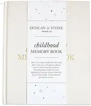 DUNCAN & STONE PAPER CO. Childhood Memory Book (Cream, 175 Pages) - Pregnancy to Year Eighteen Memory Journal for Parents