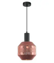 MARACA Interior Glass Jar With Quadrilateral Segment Pendant Light- Copper