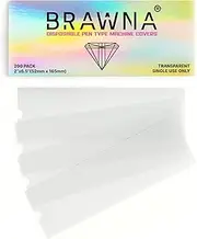 BRAWNA 200 Pack PMU Machine Pen Cover - Microneedling Machine Sleeve - PMU Supplies - Color - Clear