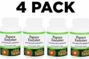 Papaya Enzymes with Amylase & Bromelain, 4 PACK, 60 Chewable Tablets, 240 total
