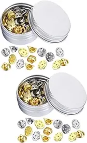 [Amosfun] 2 Boxes Lapel Pin Backs Brooch Pin Backs Compact Handle for Diy Jewelry Making