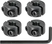 uxcell Bore 6 mm Double Split Shaft Collar 16 mm OD 9 mm Thickness Carbon Steel Locking Collar Clamp Style with Set Screw & Hex Wrench for Machine Tools Industry (Black, Pack of 4)
