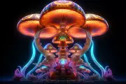 Psychedelic Mushroom UV tapestry, Blacklight Reactive, Psychedelic Wall Hanging