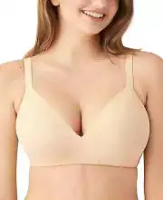 NWT Wacoal 852189 How Perfect Soft Cup Wireless Bra 36DDD Nude $62