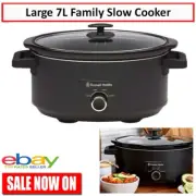 Russell Hobbs 7L Slow Cooker Large Crock Pot Removable Ceramic Bowl Counter Cook