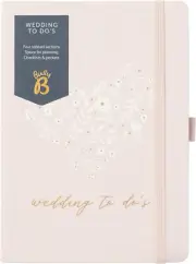 Wedding To Do Planner Pink Four Tabbed Sections with Checklists and Pockets Pink