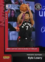 2020 KYLE LOWRY RAPTORS SURVIVE DOUBLE OT THRILLER PANINI INSTANT NBA CARD #191