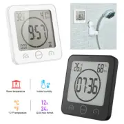 Waterproof Bathroom Shower Timer Wall Clock Digital LCD Thermometer Hygrometer