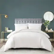 4PCS Quilt/Duvet Cover Flat Sheet Pillowcase Soft Bedding Set 100% Washed-Cloth Cotton White