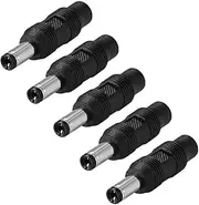 sourcing map 5pcs DC Power Connector Adapter 5.5mm x 2.1mm Male Plug to 3.5mm x 1.35mm Female Jack Converter for Laptop CCTV Camera strip lighting Black