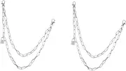 [WOFASHPURET] Lock Waist Chain Pants Chain Decor Costume Necklace Crystals Necklaces Vintage Jewelry for Women Trousers Chain Retro Body Chain Multi-layer Waist Chain Metal Silver
