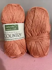 Lot of 2 Naturally Caron COUNTRY Yarn 6oz Merino Wool Blend Made In Turkey #M1