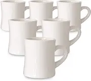 Serami Original 11oz Cream Diner Coffee Mug Set - Ceramic Mugs Great for Kitchen Set, Travel, and Hot Tea, Retro Waffle House Farmhouse Mug with Handle, Heavy Duty Coffee Cups (6 Pack)