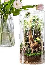 Jumping Spider Enclosure, Arboreal Reptile Acrylic Tank, Waterproof Reptile Enclosure with Front Opening Door, Perfect for Tarantulas, Frogs, Praying Mantis, and Snails