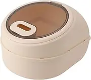 Rice Storage Container: Airtight, Damp Proof, High Temperature Tolerant, Anti Deformation, with Measuring Cup for Home, 11Lb (Cream White)