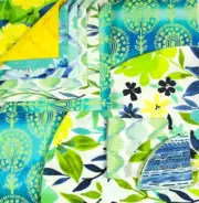 Matilda's Own Drunkard's Path patchwork quilting 12" precut Tropicana fabric