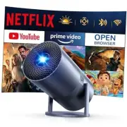 [Netflix Officially & Electric Focus]Mini Projector with WiFi and Grey