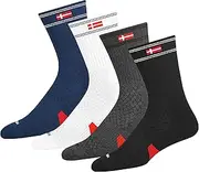 [KOPNHAGN] Activewear Socks for Men with Hex-Comb Mesh, Dri-Wik Moisture Conntrol, Arch Compression &Thick Cushioning, Crew Length, Pack of 4 Pairs