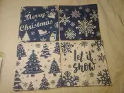 Christmas throw Pillow Cases Double Sided Front & Back Same set of 4 New
