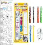 Height Chart,Doodling Height Sticker | Decorative Growth Measurement Tool Wipeable for Nursery Bedroom Classroom Room Playroom
