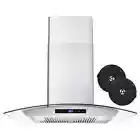 Cosmo Ductless Wall Range Hood 30" LED Light, Carbon Filter Kit, Stainless Steel