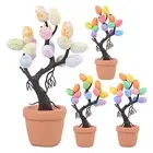 Glittered Easter Egg Tree Picket Fence Base Table Centerpiece Decoration