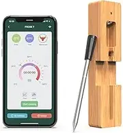 Oimzzr Wireless Meat Thermometer 5-10 Mins Quick Charge 98FT Wireless Range BT Meat Probe for Grilling and Smoking IPX7 Waterproof Smart APP Control Food Thermometer for Cooking/BBQ/Kitchen/r /