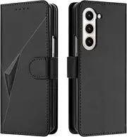 Compatible with Samsung Galaxy Z Fold6 5G Cover, Magnetic Closure Wallet Phone Compatible with Samsung Galaxy Z Fold6 5G Phone Case Cover Black