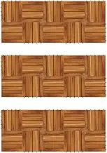 vidaXL 30x Decking Tiles Vertical Pattern 30x30cm Acacia Flooring Tile Floor