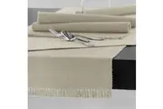 Hoydu Cotton Ribbed Table Runner 45cm x 150cm - PEBBLE
