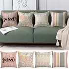 Modern Printed Polyester Pillow Cover Insert For Sofa Settee Cushion Bedroom