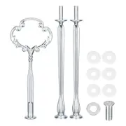 6 Set 3-Tier Cupcake Stand Hardware Fittings for Cake Stand, Crown White
