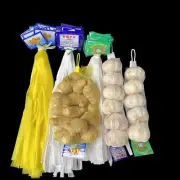 100Pcs Mesh Bags PE Breathable Garlic Ginger Packing Net Sacks Plastic Buckles