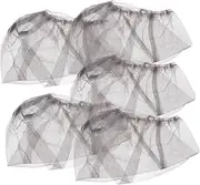 SUPVOX Mosquito Net Hat 5pcs Outdoor Accessory Breathable Mesh for Camping Gardening Fishing Insect Hat Net Grey