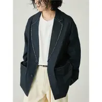 在飛比找ETMall東森購物網優惠-WATEREVER西裝領藏藍牛仔外套