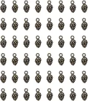 [Ruwado] 50 Pcs Pine Cone Charms 1.3 x 0.7 cm Mini Retro Cute 3D Nuts Pendants for Necklace Bracelets Earring Keychain Scrapbooking Christmas Decoration Supplies