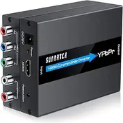 HDMI to Component Converter with Scaler Function, 1080P HDMI to RGB Converter, HDMI to YPbPr 5RCA Converter, HDMI in Component YPbPr Out Converter Adapter(Aluminum)