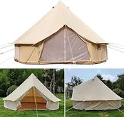 Camping Tent & 4M Outdoor Waterproof Tent, Large Cotton Canvas Tent Yurt, 4 Seasons Frame Tent