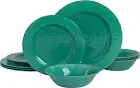 Gibson Studio 12 Piece Mauna Melamine Dinnerware, Green