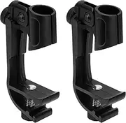 Geekria for Creators Drum Rim Microphone Clip, Universal Microphone Clamp Compatible with SM58(SHURE) Adjustable Drum Mic Clip, Shockproof Musical Instrument Supplies (Black / 2 Pack)