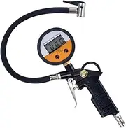 Digital Car Tire Air Pressure Inflator Gauge LED Display Car Tire Inflator Gun Air Line Clip-on Tyre Pump for Motorcycle Bicycle(B Digital Display)