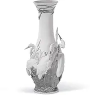 [LLADRÓ] Herons' Realm Vase. Silver Lustre. Porcelain Vase.