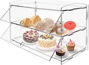 Yarra Supply 2 Tier Pastry Display Case Transparent Bakery Display Case Cabinet Cakes Donuts Cupcakes Show Case Acrylic Bakery Display Cabinet