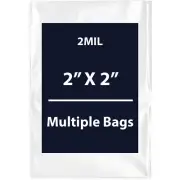 2Mil 2" X 2" | LDPE Clear Flat Poly Bags, Flexible & Durable | Multiple Bags