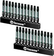 2" Long 24 Pack T30 Torx Bit Set with Magnetic Tips, Star Bits, S2 Alloy Steel Impact Torque Set
