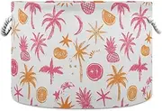 Yoogain Summer Silhouette Orange storage basket and waterproof baskets for organizing with sturdy handle Hamper square small for pantry kids pantry