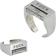 [ZenVib] Creative Fu*k Rotatable Mood Control Ring For Women Men, Spinner Fidget You Me Everything Lies Future Adjustable Funny Anxiety Engraved Gift Jewelry
