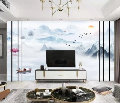 3D Mountain Sun G14197 Wallpaper Wall Murals Removable Self-adhesive Honey